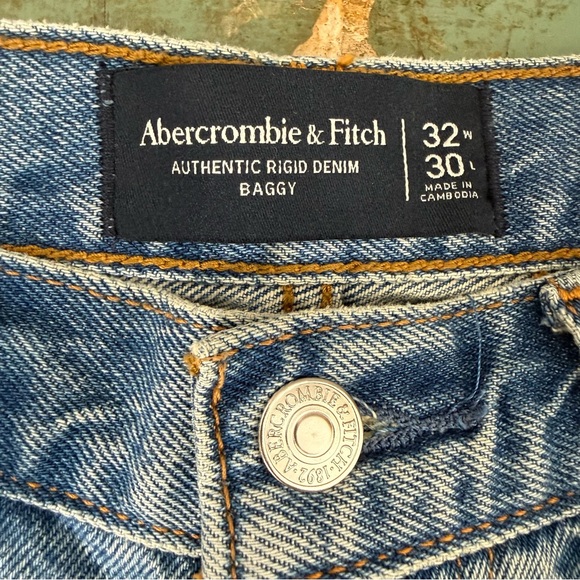 Abercrombie and Fitch Rigid Denim The Baggy Jean Size W32 L30 NWT 90’s Grunge - Picture 9 of 16